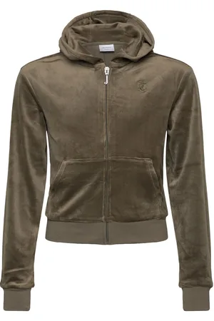 Juicy Couture Tonal Zip Through Hoodie Tops Sweatshirts & Hoodies Hoodies Brown