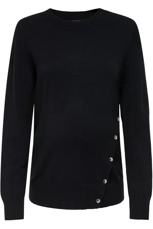 ONLY Olmbeatrice Ls O-Neck Button Knt Tops Knitwear Jumpers Black