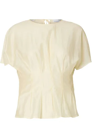 SELECTED Slfiris Ss O-Neck Top Tops T-shirts & Tops Short-sleeved Cream