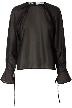 SELECTED Slfiris Ls O-Neck Top Tops Blouses Long-sleeved Black