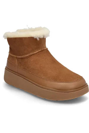 FitFlop Gen-Ff Ultra-Mini Double-Faced Shearling Boots Shoes Teddy Boots Brown