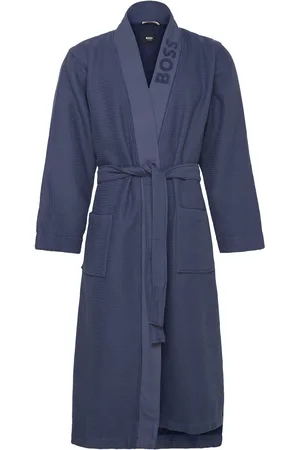 HUGO BOSS Waffle Kimono Morgenkåbe Badekåbe Blue
