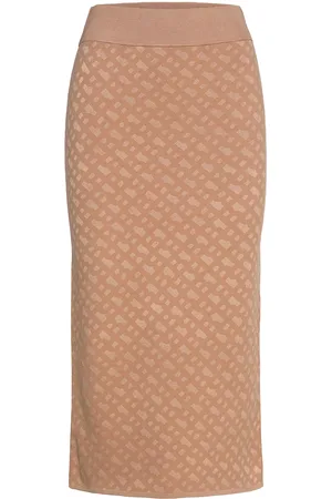 HUGO BOSS Furelia Knælang Nederdel Beige