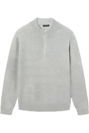 LMTD Nlmnurjos Ls Half Zip Knit Tops Knitwear Pullovers Grey