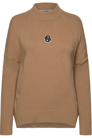 HUGO BOSS Fasuyo Tops Knitwear Jumpers Beige