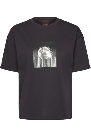 HUGO BOSS C_Evi_2 Tops T-shirts & Tops Short-sleeved Black
