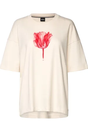 HUGO BOSS Easie Tops T-shirts & Tops Short-sleeved Cream