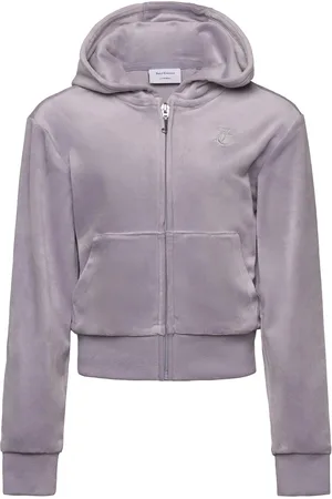 Juicy Couture Tonal Zip Through Hoodie Tops Sweatshirts & Hoodies Hoodies Purple