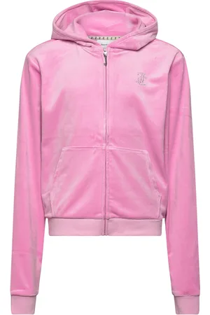 Juicy Couture Diamante Zip Through Hoodie Tops Sweatshirts & Hoodies Hoodies Pink