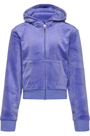 Juicy Couture Diamante Zip Through Hoodie Tops Sweatshirts & Hoodies Hoodies Purple