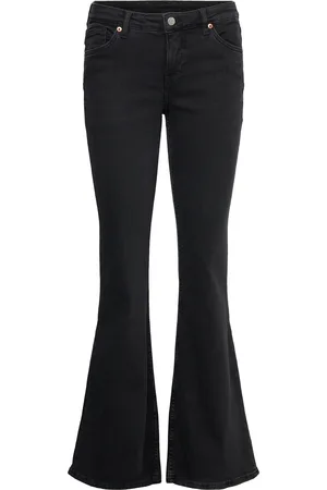 Monki Katsumi Low Waist Flared Jeans Bottoms Jeans Flares Black