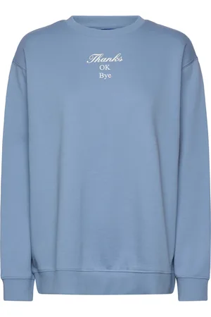 Hugo Blue Classic Crew_B_1 Tops Sweatshirts & Hoodies Sweatshirts Blue