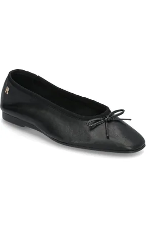 Tommy Hilfiger Soft Leather Ballerina Bow Ballerinasko Ballerinaer Black