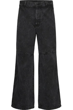 Hope Stamp Trousers Black Marble Bottoms Jeans Relaxed Black