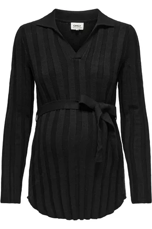 ONLY Olmanneliese L/S Polo Pullover Knt Tops Knitwear Jumpers Black