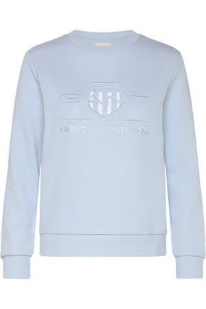 GANT Reg Tonal Shield C-Neck Sweat Tops Sweatshirts & Hoodies Sweatshirts Blue