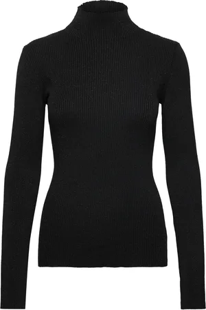 Benetton Turtle Neck Sw. L/S Tops Knitwear Turtleneck Black