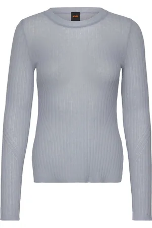 HUGO BOSS C_Fennona Tops Knitwear Jumpers Blue