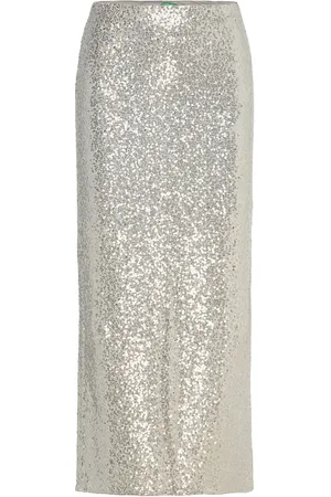 Benetton Skirt Skirts Maxi Skirts Silver