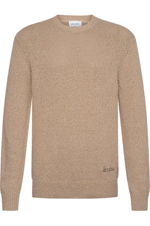 Les Deux Errol Cotton Roundneck Tops Knitwear Round Necks Beige