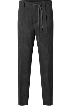 SELECTED Slh190-Reg Tapered Leroy Pleat Pant Noos Bottoms Trousers Casual Grey