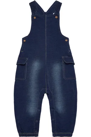 Minymo Overall Sweat Denim Bottoms Dungarees Navy