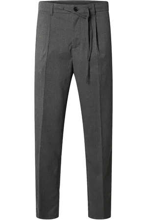 SELECTED Slh190-Reg Tapered Leroy Pleat Pant Noos Bottoms Trousers Casual Grey