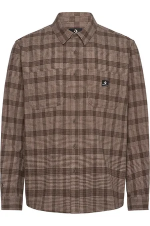 Converse Button Down Warm Shirt Sport Men Sport Clothing Sport Tops Sport Shirts Brown