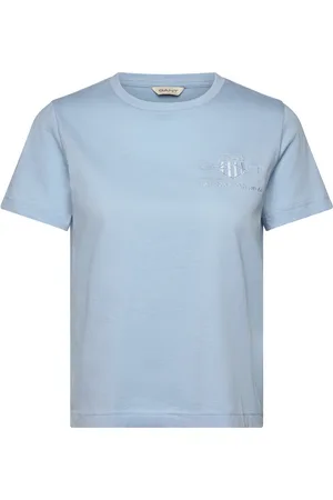 GANT Reg Tonal Shield Ss T-Shirt Tops T-shirts & Tops Short-sleeved Blue