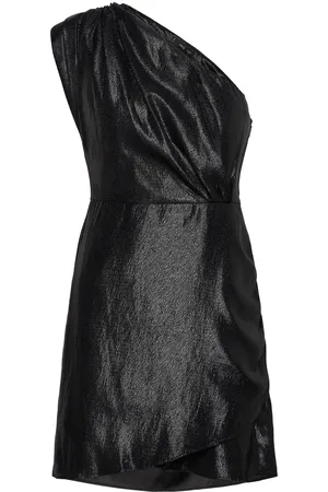 MANGO Textured Asymmetrical Dress Kort Kjole Black