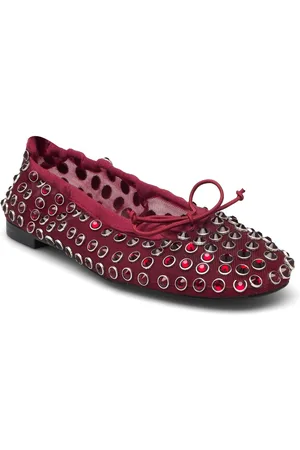 MANGO Studded Mesh Ballerina Shoes Ballerinasko Ballerinaer Red