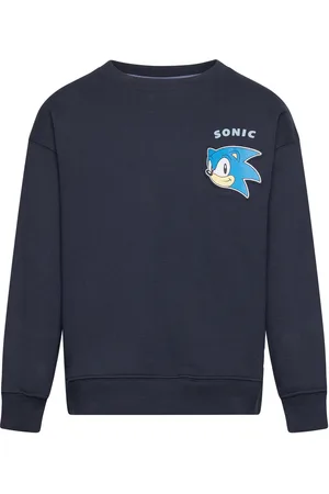 MANGO Embossed Sonic Sweatshirt Tops T-shirts Long-sleeved T-Skjorte Navy