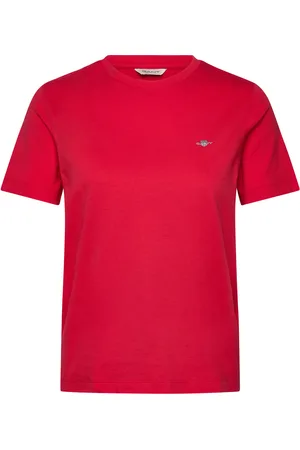 GANT Reg Shield Ss T-Shirt Tops T-shirts & Tops Short-sleeved Red