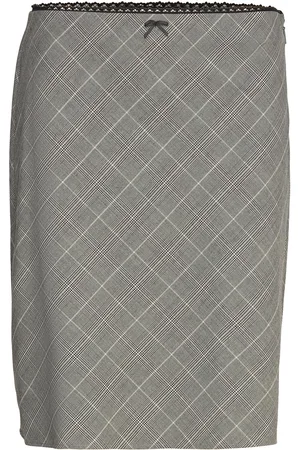MANGO Check Skirt With Decorative Bow Skirts Knee-length & Midi Skirts Grey