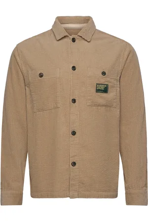 Anerkjendt Aktheo Cord L/S Overshirt Tops Overshirts Beige