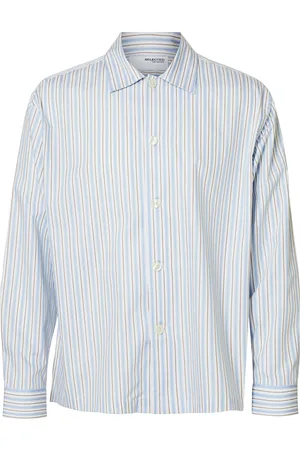 SELECTED Slhrlx-Ricco Ls Overshirt Ex Tops Shirts Casual Blue