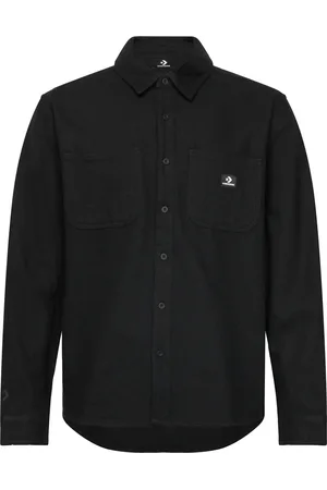 Converse Holiday Solid Button Down Warm Shirt Sport Men Sport Clothing Sport Tops Sport Shirts Black