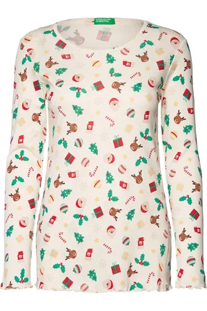 Benetton Pyjama(Sweater+Trous Pyjamas Nattøj Cream