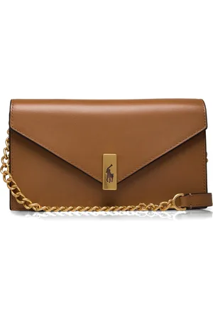 Ralph Lauren Polo Id Leather Chain Wallet & Bag Bags Crossbody Bags Brown