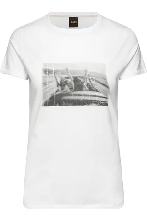 HUGO BOSS C_Elogo_Print_11 Tops T-shirts & Tops Short-sleeved White