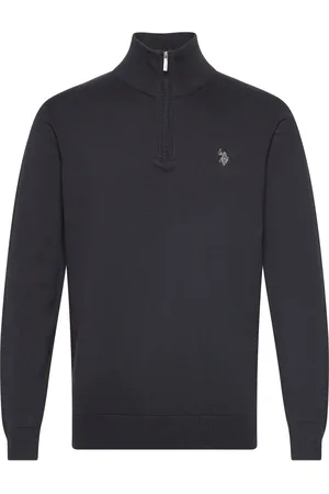 U.S. Polo Assn. Uspa Knit Brison Men Tops Knitwear Half Zip Jumpers Black