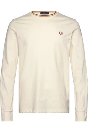 Fred Perry Ls Twin Tipped T-Shirt Tops T-Langærmet Skjorte Cream