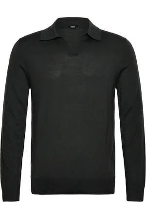 Reiss Milburn Designers Polos Long-sleeved Khaki Green