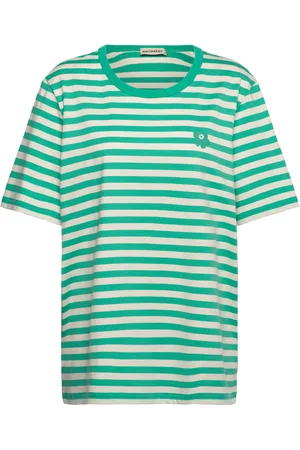 Marimekko Tasaraita Unisex Unikko Ss Tops T-shirts & Tops Short-sleeved Green