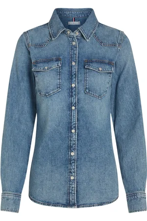 Tommy Hilfiger Dnm Ls Slim Shirt Sam Tops Shirts Denim Shirts Blue