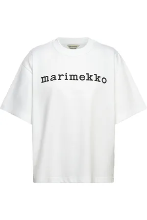 Marimekko Veisto Logo Placement Tops T-shirts & Tops Short-sleeved White