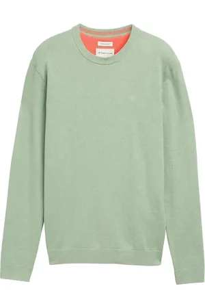 TOM TAILOR Basic Crewneck Knit Tops Knitwear Round Necks Green