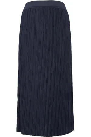 Mama;licious Mlnoela Plisse Midi Jrs Skirt A. Skirts Knee-length & Midi Skirts Navy