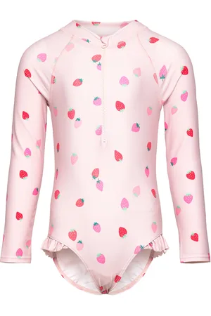 Lindex Swimsuit L S Aop Badedragt Badetøj Pink