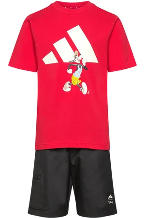 adidas Lk Dy Mm T Set Sport Sets With Short-sleeved T-shirt Red